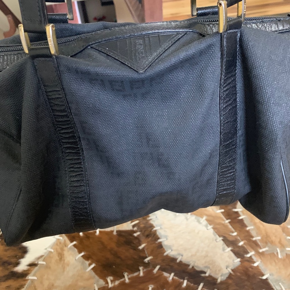 Authentic Fendi Vintage Logo Black Speedy Handbag